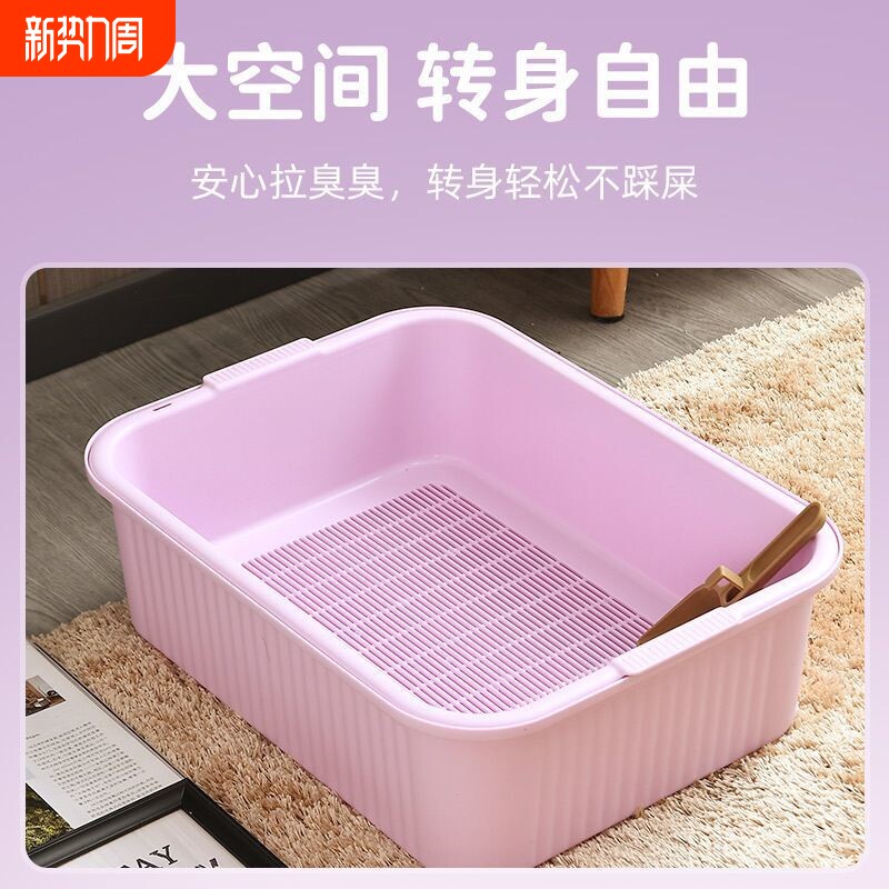 双层猫砂盆超大号木砂肥猫加高防臭防外溅分离水洗半自动一件批发