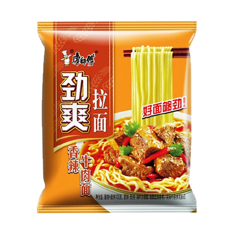 康师傅劲爽方便面 98g*5包 香辣牛肉味