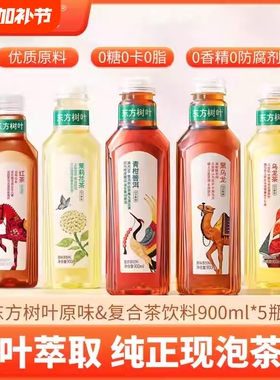 东方树叶900ml5/9瓶青柑普洱茉莉花茶0糖陈皮白茶新鲜日期茶饮料