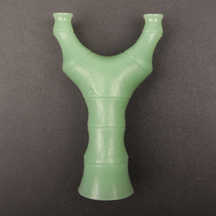 绿色竹节弹弓传统环氧树脂弹弓户外娱乐射击塑料弹射器圆头绑绳