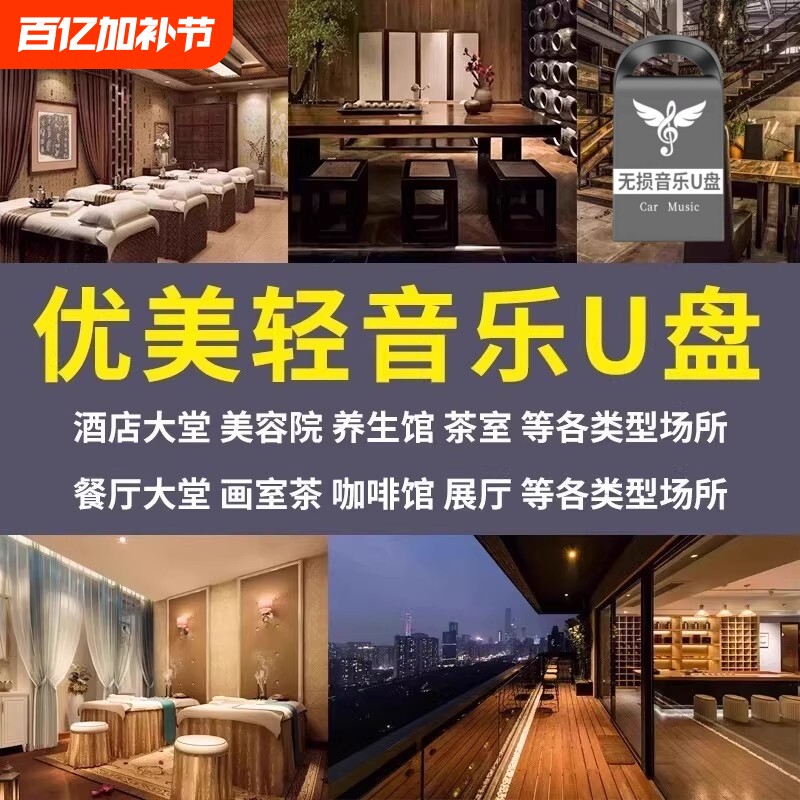 门店轻音乐钢琴曲茶室纯音乐钢琴曲音乐U盘纯琵琶曲独奏钢琴曲