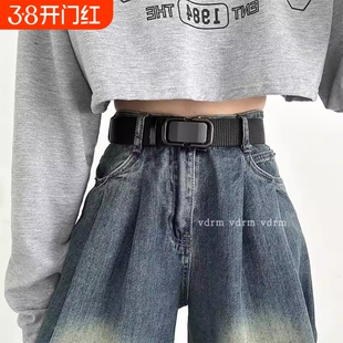2025战术年轻人腰带男仿尼龙新款百搭皮带女款配牛仔裤学生军训宽