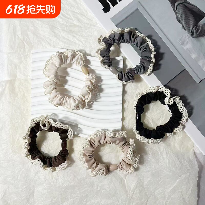 小香风发圈黑色大肠头绳春夏高级感橡皮筋扎头发绳法式