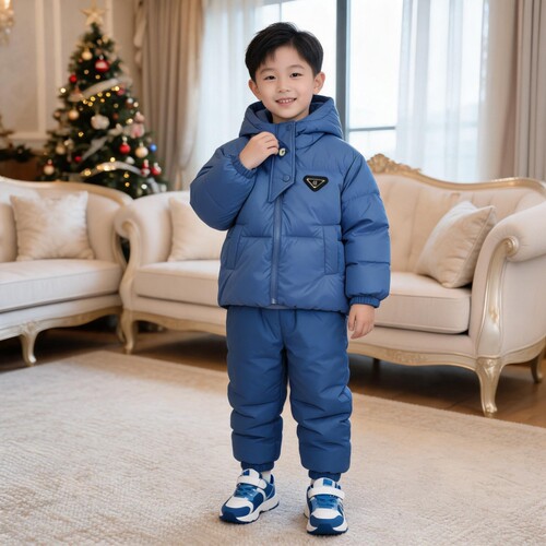 连帽羽绒面包服中大童保暖外套