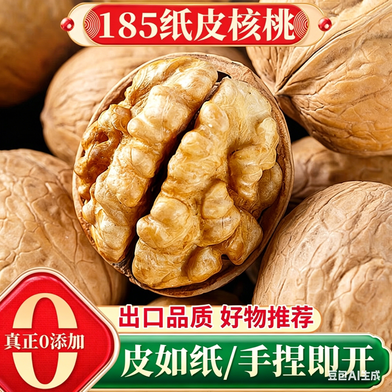 新疆阿克苏纸皮核桃2025年孕妇正宗薄皮原味生核桃仁新货应季送礼