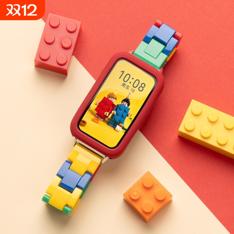 适用华为手环10表带手环9/8/7表带新款智能荣耀手环10/9替换带7积木童趣夏天运动简约男女款透气高级配件腕带