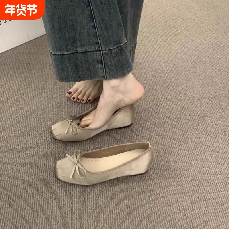 法式配裙子内增高芭蕾舞鞋百搭不累脚温柔晚晚鞋绝美单鞋女浅口,女鞋,浅口单鞋,淘宝优惠券,粉丝福利购,淘宝优惠卷
