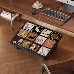 工位桌下踩脚凳垫多功能垫脚增高架办公室可折叠蹬腿双腿踩踏神器