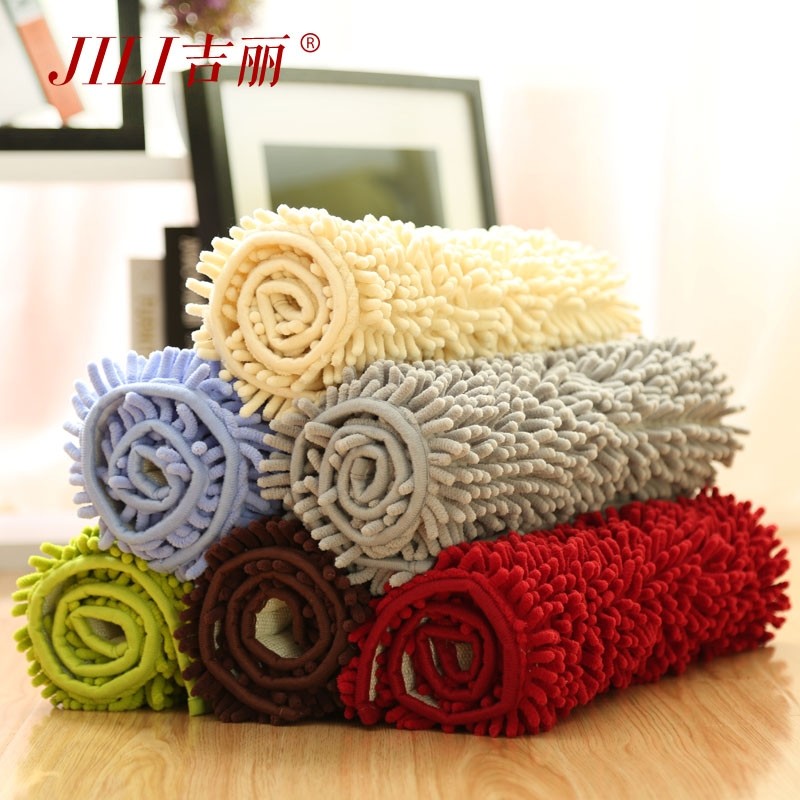 雪尼尔卫生间洗澡浴室地垫厕所吸水防滑脚垫子门口地毯卧室厨房