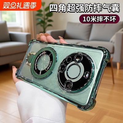 带支架适用华为mate70磁吸手机壳mate60pro新款气囊mate40pro高级感透明镜头全包防摔外壳pro+女套男mt50por