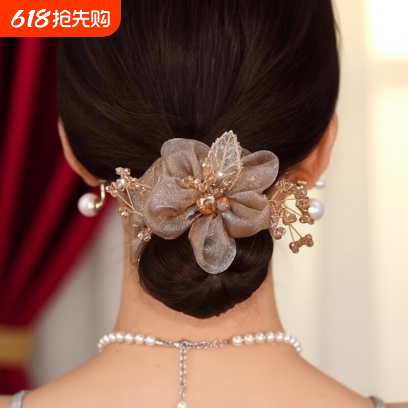 2026新款头花发圈头绳头饰大肠高级感女扎头发绳皮筋夏季水钻黑色