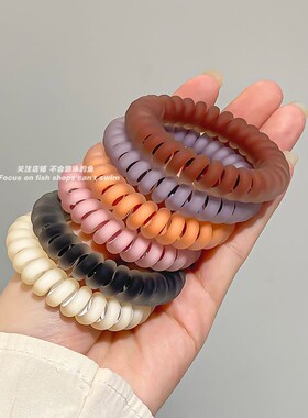 韩版新款磨砂电话线发圈ins风高弹力皮筋学生女扎头发绳头饰头绳