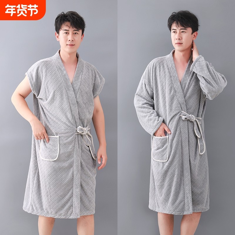 浴巾男款浴袍可穿式速干2024新款非全棉男士专用大人不掉毛洗澡