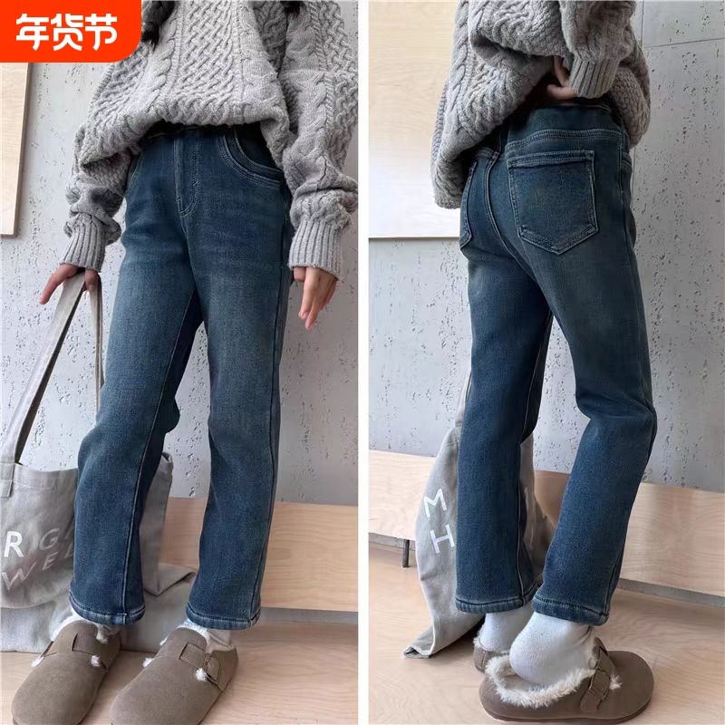 童装女童春秋冬季新款加绒裤子中大儿童洋一体绒加厚牛仔烟管裤潮,童装/婴儿装/亲子装,儿童牛仔裤,淘宝优惠券,粉丝福利购,淘宝优惠卷