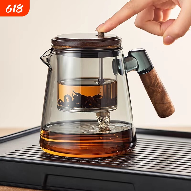 日本进口飘逸杯泡茶壶茶壶家用茶水分离器玻璃内胆茶具高端