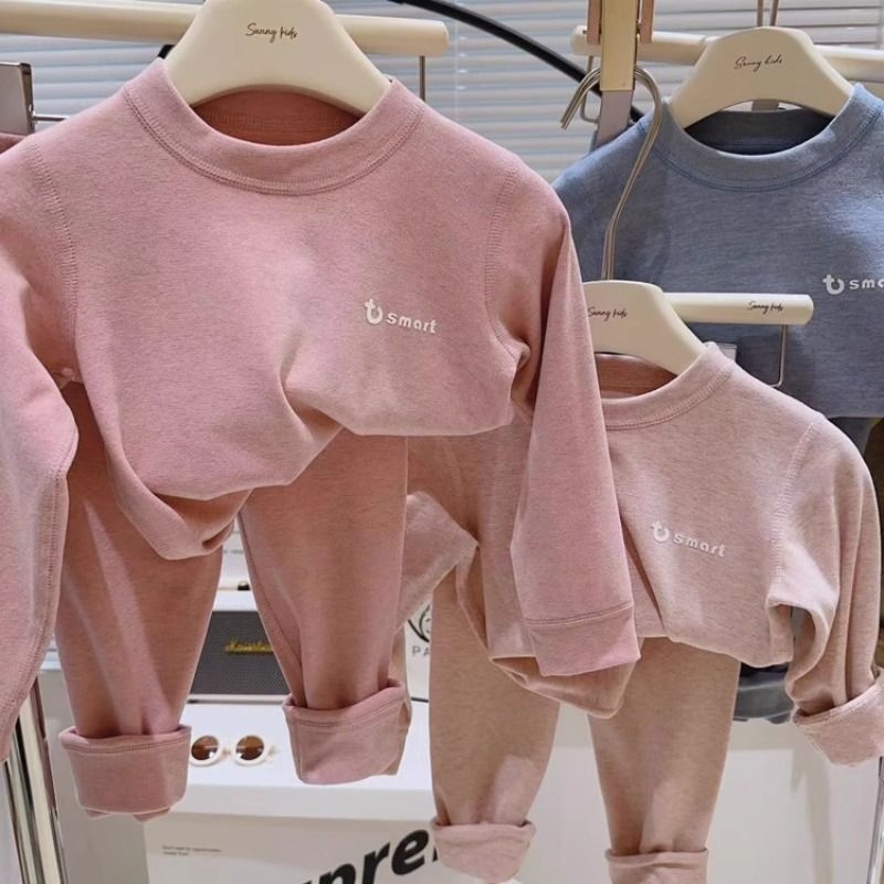 儿童秋冬季保暖睡衣家居服宝宝羊毛蚕丝套装男女童秋衣秋裤THH043