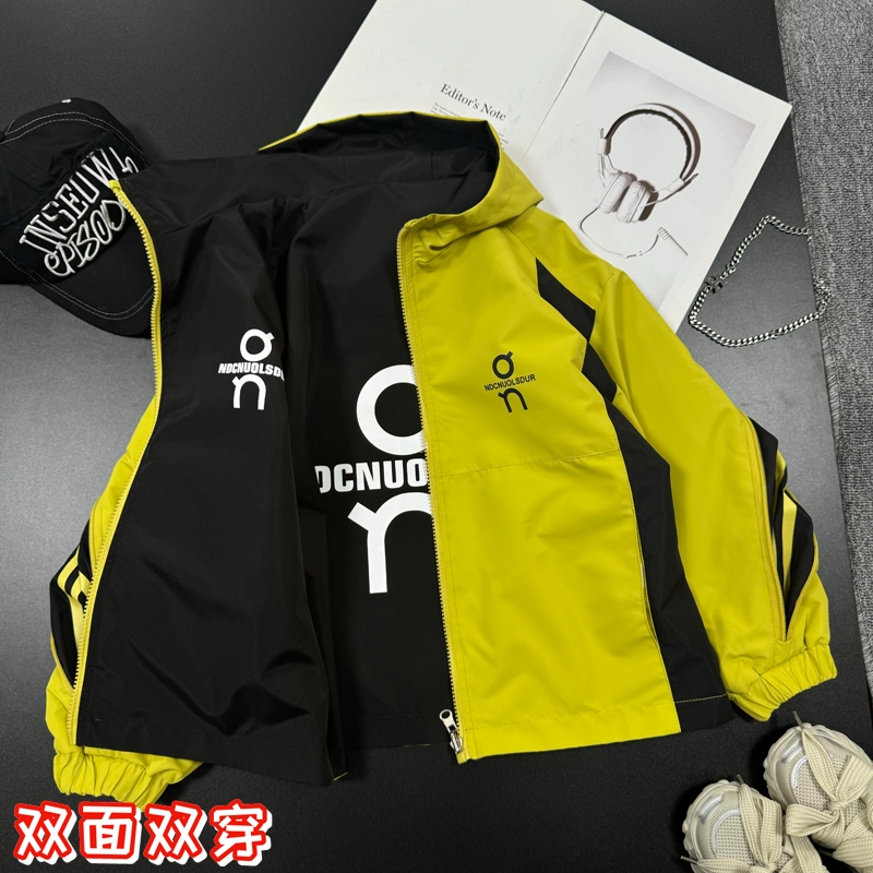 tgc男童双面穿外套春秋款2025新款秋季休闲秋装青少年衣服男孩潮