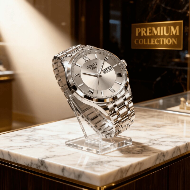 全自动男表手表男款机械风全自动防水数字双日历防水腕表男高级感