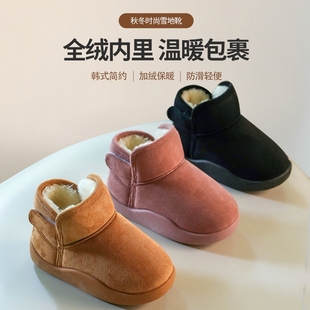 加绒加厚婴幼儿棉鞋 3岁女童面包鞋 男 软底防滑1一2 宝宝雪地靴冬季