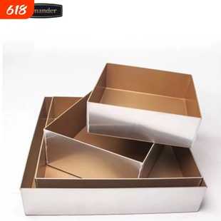 金色不沾正方形金盘28x28蛋糕卷月饼烘焙模具直角加高古早烤盘