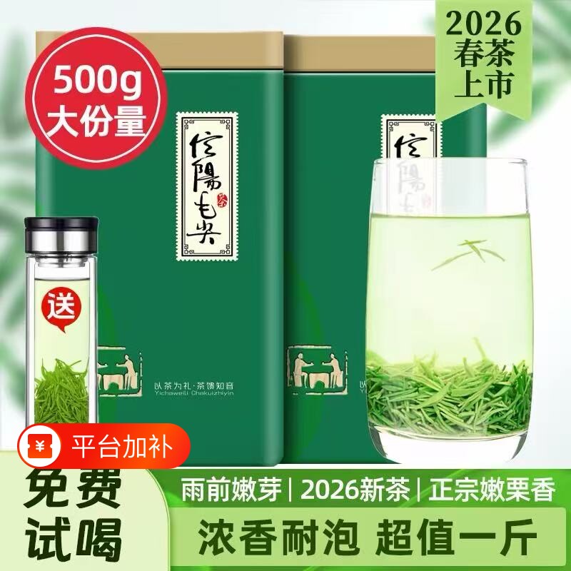 2026信阳毛尖明前茶叶绿茶新茶高山嫩芽浓香型散装春礼盒栗香型