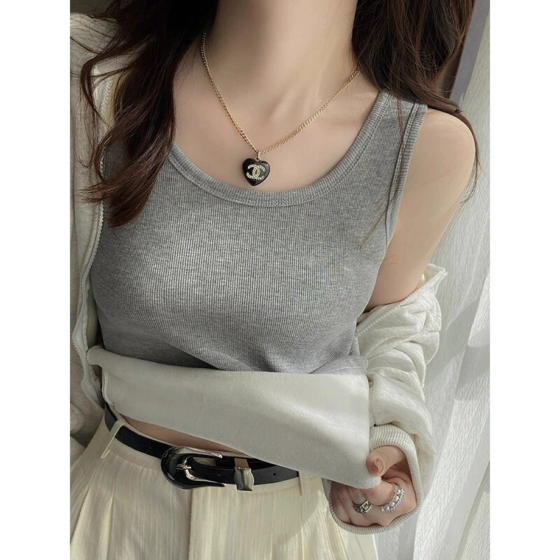 保暖加绒背心吊带女秋冬2025新款加厚白色内搭打底衫修身无袖上衣