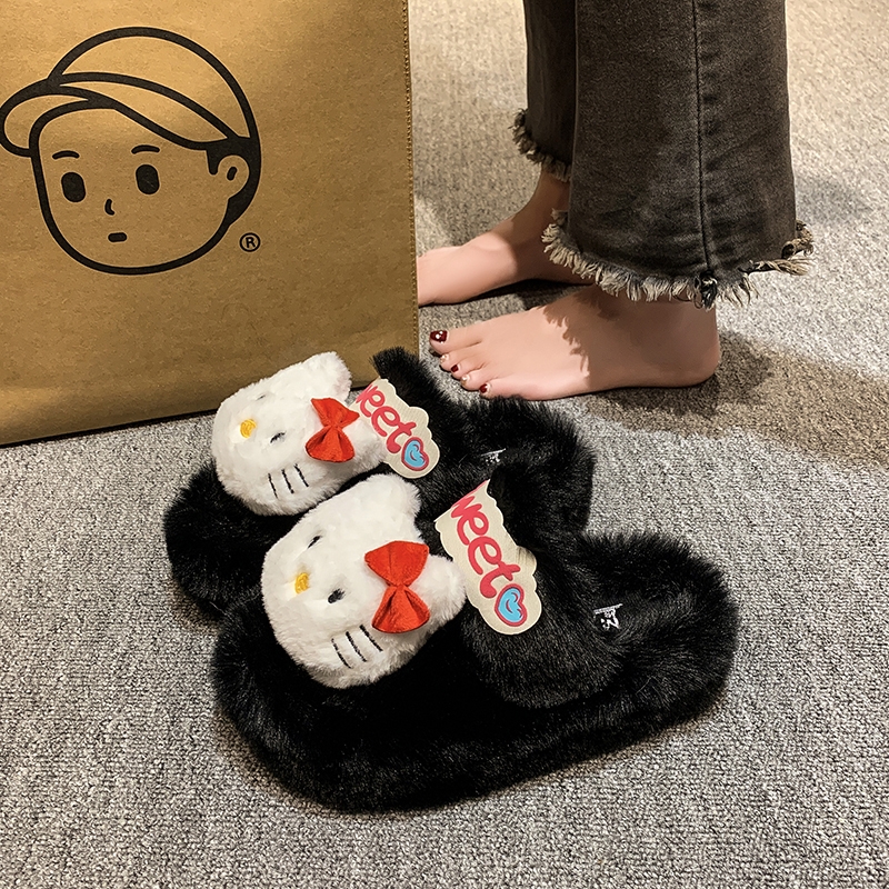 HelloKitty凯蒂猫棉拖鞋女冬季2025新款厚底防滑保暖棉鞋学生宿舍