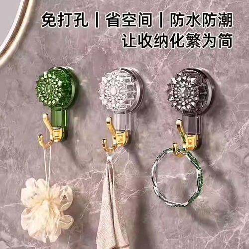 吸盘挂钩卫生间厕所洗漱台化妆品免打孔墙上壁挂收纳厨房粘钩新款