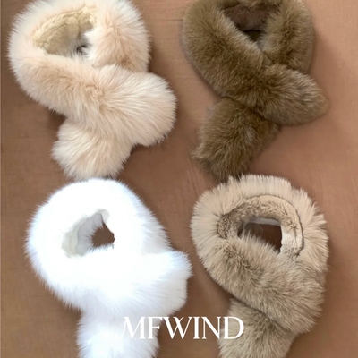 软糯不扎人！仿狐狸毛围巾女保暖百搭毛领围脖毛绒绒护颈大衣配饰