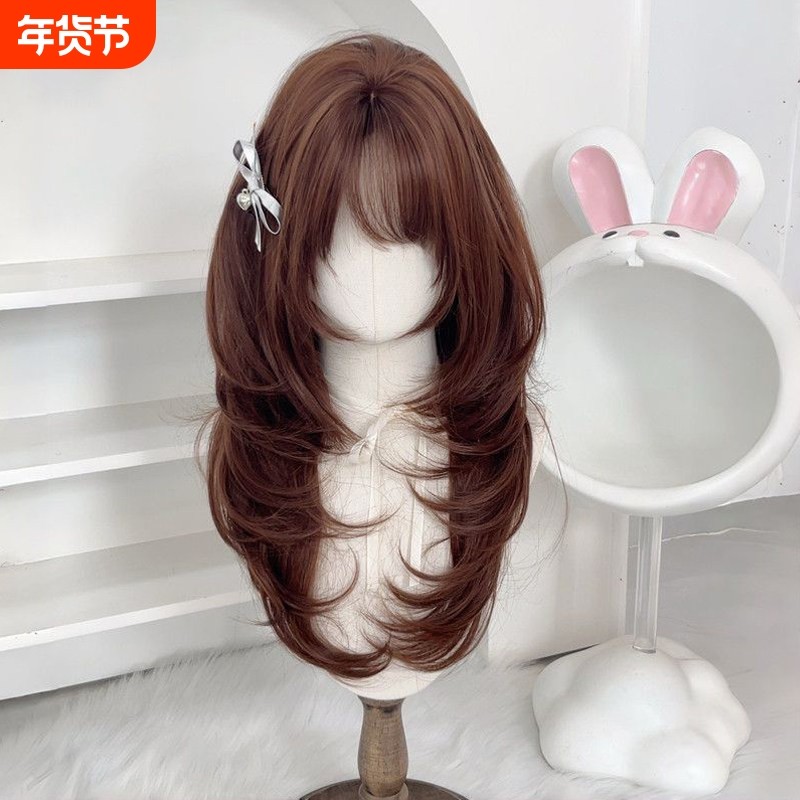 【日系古早感】假发女高层次巧克力棕少萝软妹Lolita长直发全头