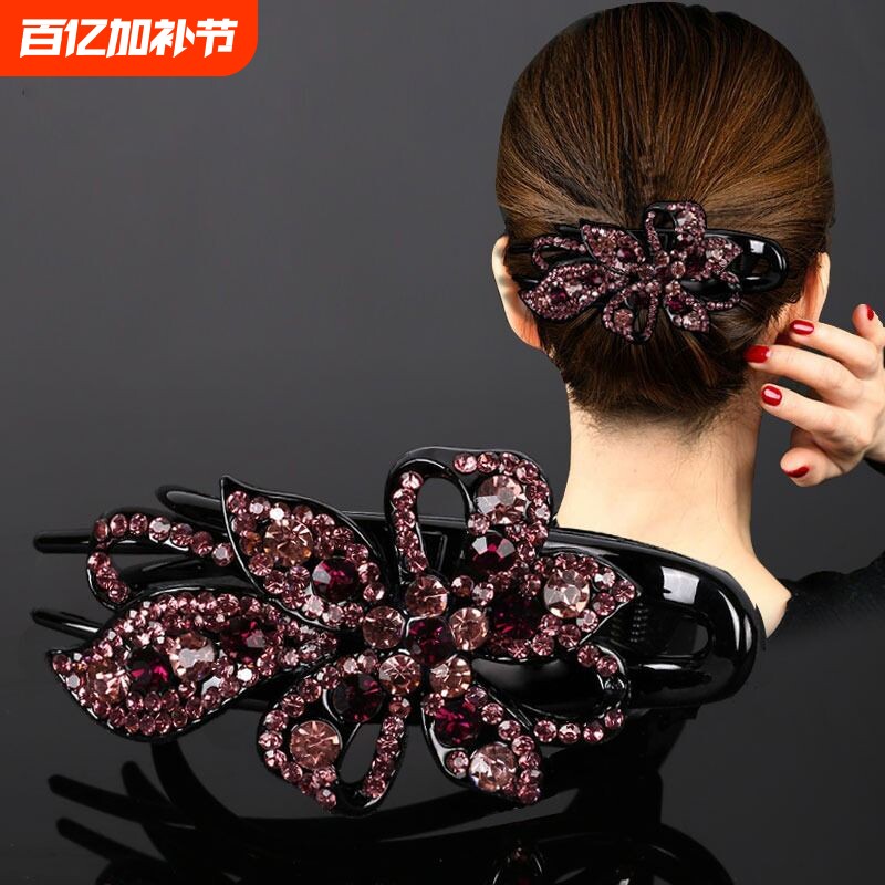 水钻抓夹中号优雅后脑勺发夹女镶钻高级感韩国发夹子精致高端盘发