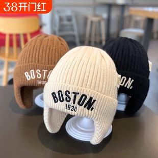 儿童秋冬韩版保暖针织护耳帽男童女童帽子冬季防风宝宝套头毛线帽