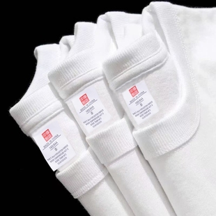 纯棉男士 短袖 T恤厚实纯色打底衫 男女半袖 夏季 爆款 小白恤 4件装