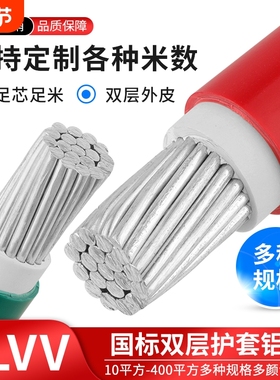 国标铝芯BLVV双层三相户外专用10/25/50/120/300防水纯铝电线电缆