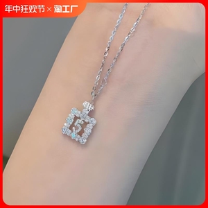 S925纯银法国永恒香水瓶吊坠项链女小众5锁骨链轻奢跨境爆款代发