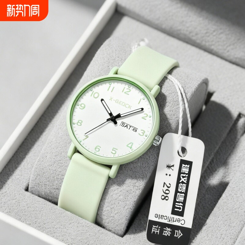 公务员考试手表学生女初高中考试用非机械学院风简约防水轻音石英