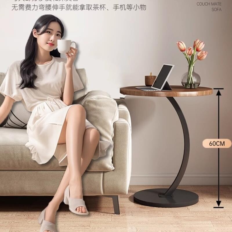 网红小圆桌子沙发边几可移动边柜迷你茶几现代简约床头柜推车边桌