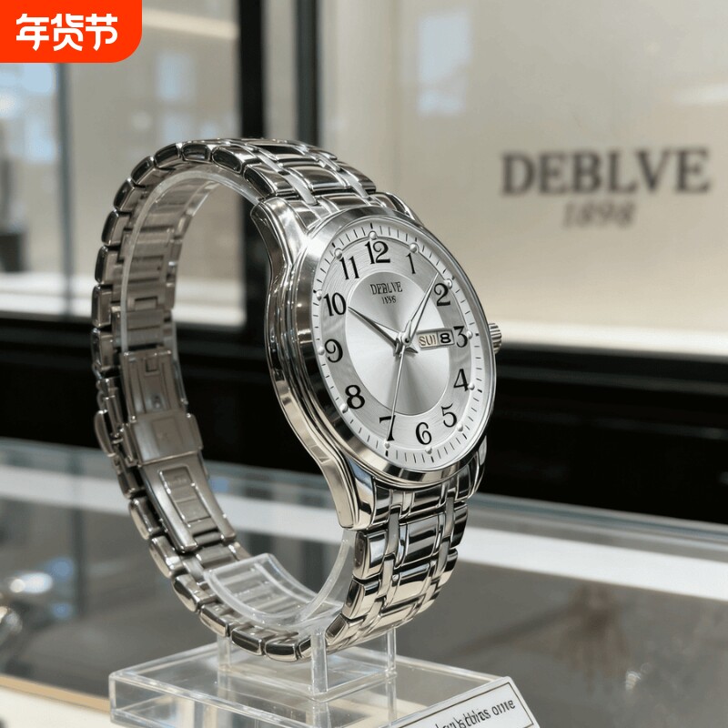 手表男款全自动男表数字双日历防水腕表男机械风全自动防水高级感