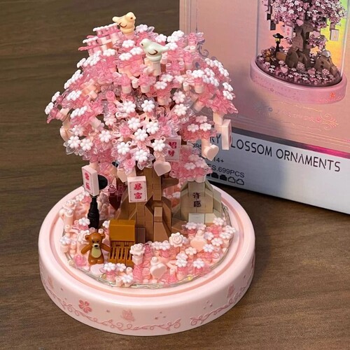 2026新款永生茉莉花积木花束拼装玩具招财樱花树手工摆件女生礼物