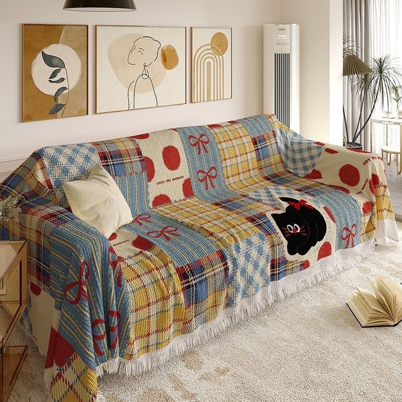 卡通新款沙发可爱盖布通用沙发垫一片式全盖套罩防尘盖毯防滑四季