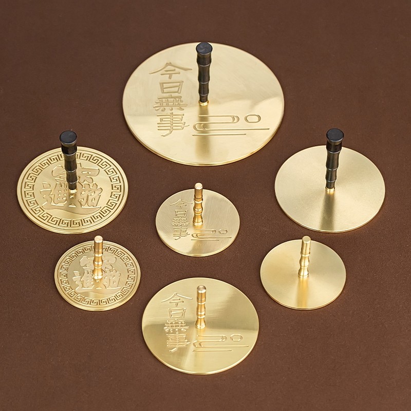 12cm加大号铜香灰压香道用具打香篆工具白灰压平器香纂香熏炉用品