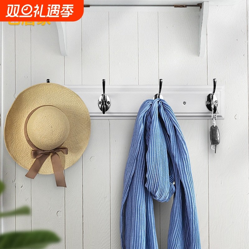 艺唐家批发门后挂钩 白色密度板4钩挂衣钩烟斗型四钩衣帽架挂衣钩