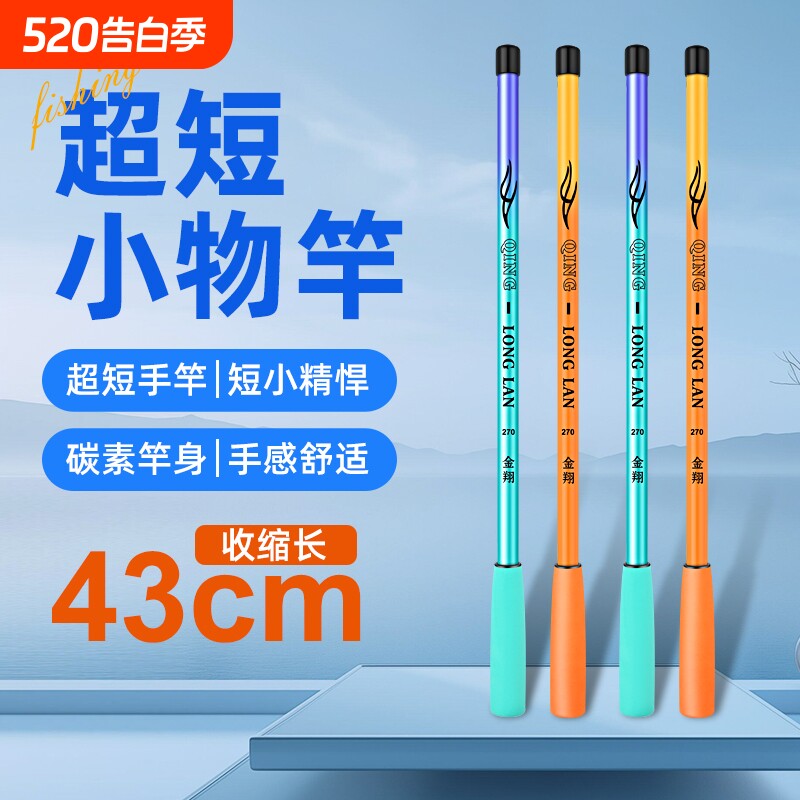 金翔小物钓竿微物竿套装儿童便携钓鱼竿超短手竿钓小鱼小虾螃蟹