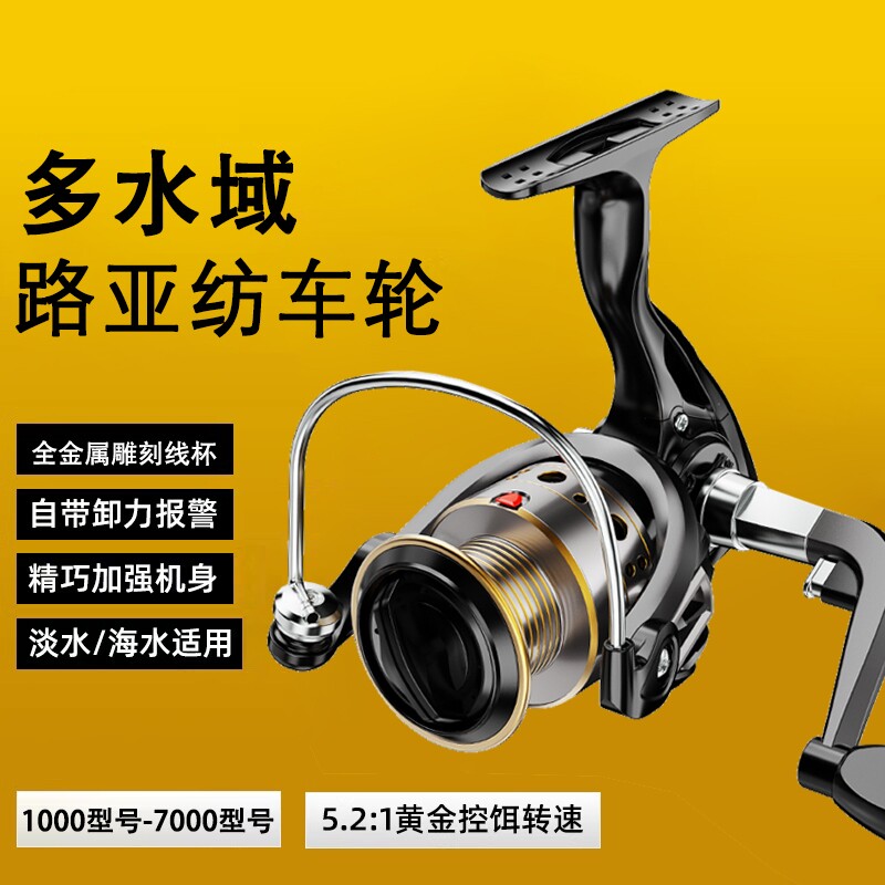 金属渔轮海钓远投轮路亚轮鱼轮纺车轮海竿杆全金属微物鱼线轮渔具