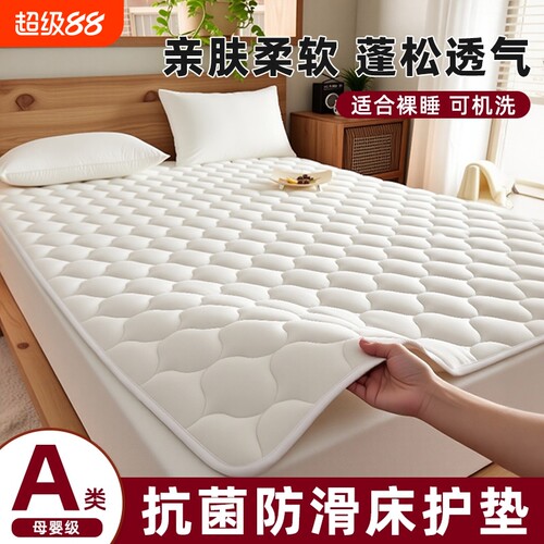 【防滑设计】水洗棉床褥垫子