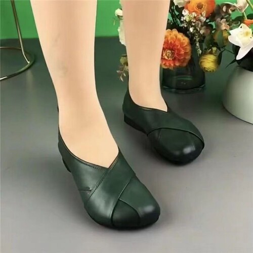 意尔康心选软皮豆豆鞋女2026年秋季新款一脚蹬复古软底轻便外穿平