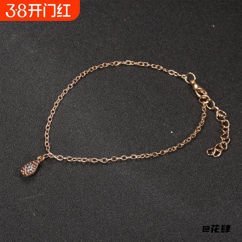 轻奢夏季脚链饰品脚饰简约气质欧美时尚简约单层水滴热销新款设计