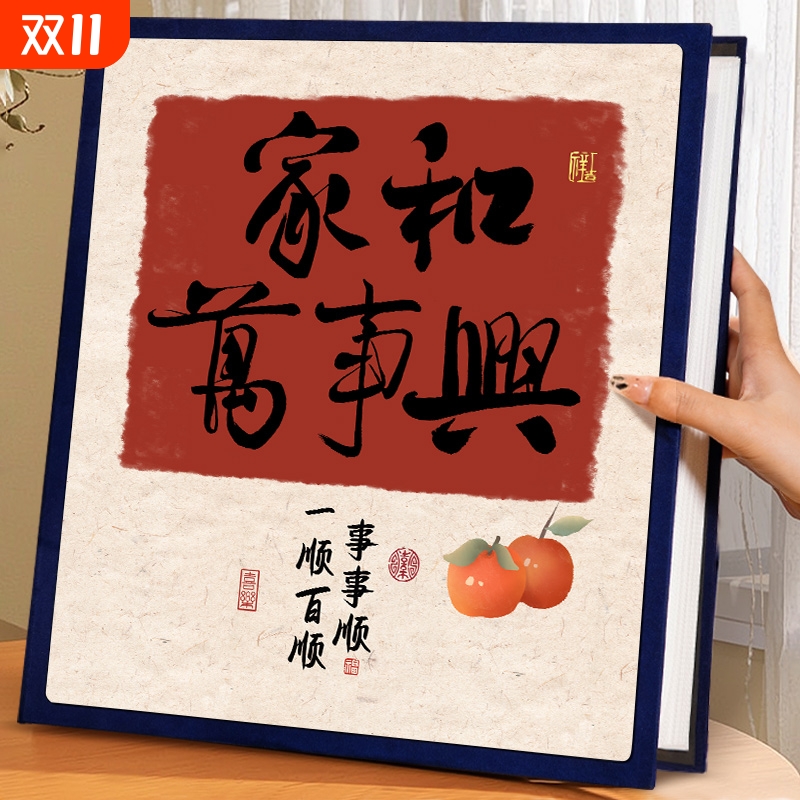 相册收纳本混合尺寸麂皮绒插页式