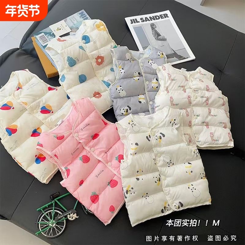 宝宝儿童马甲加厚羽绒棉秋冬季外穿男童女童婴儿保暖马夹小背心潮