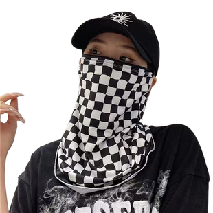 防晒面罩女士遮全脸冰丝围脖男面纱骑行面巾防护脸罩遮阳挂耳好看